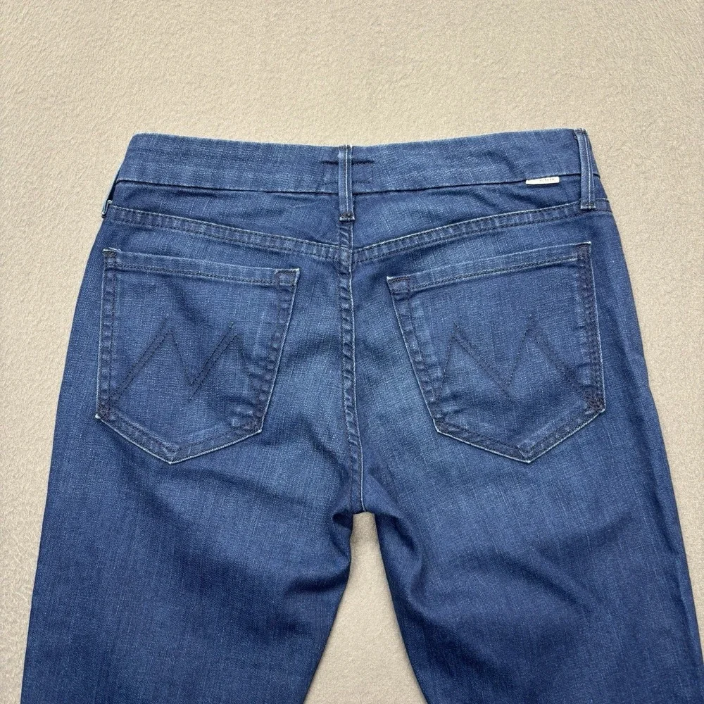 MOTHER The Looker Crop Skinny Jeans Bright Eyes Blue Denim Made in USA‎ Size 26